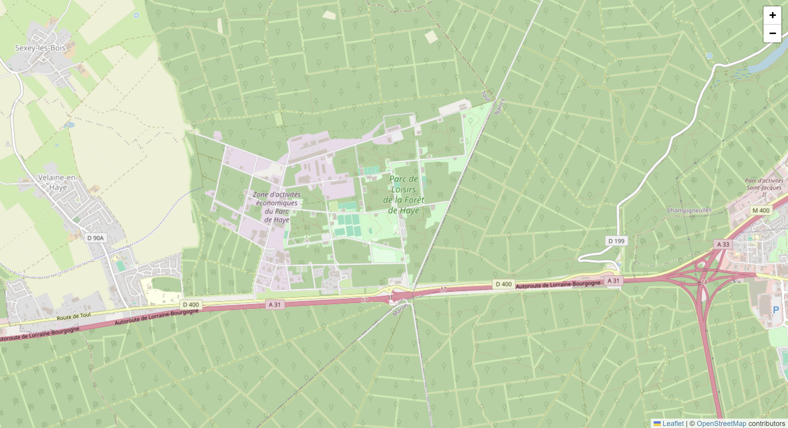 Vue satellite de la forêt de Haye